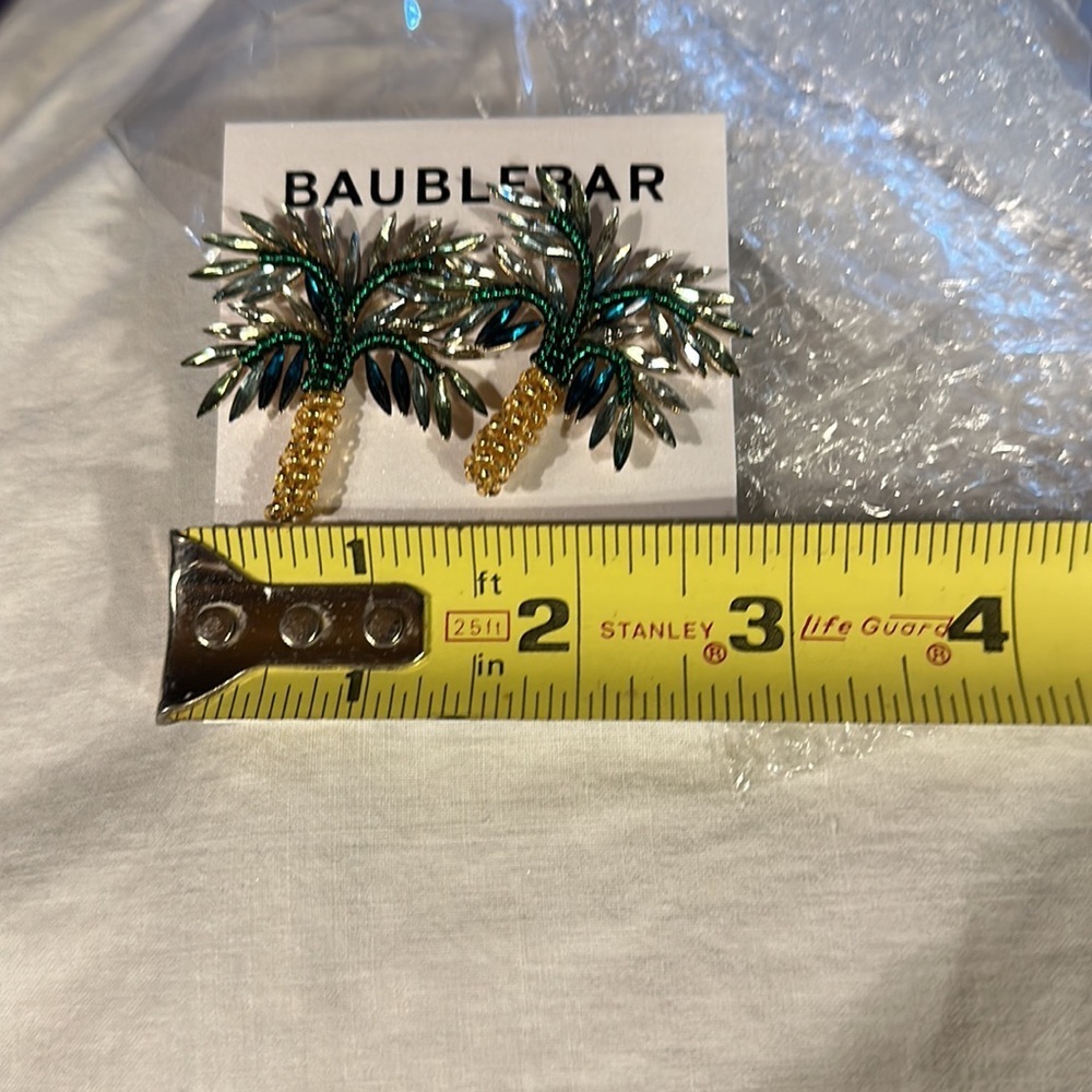 NIP Baublebar Palm Tree Statement Post Earrings! - Picture 3 of 5